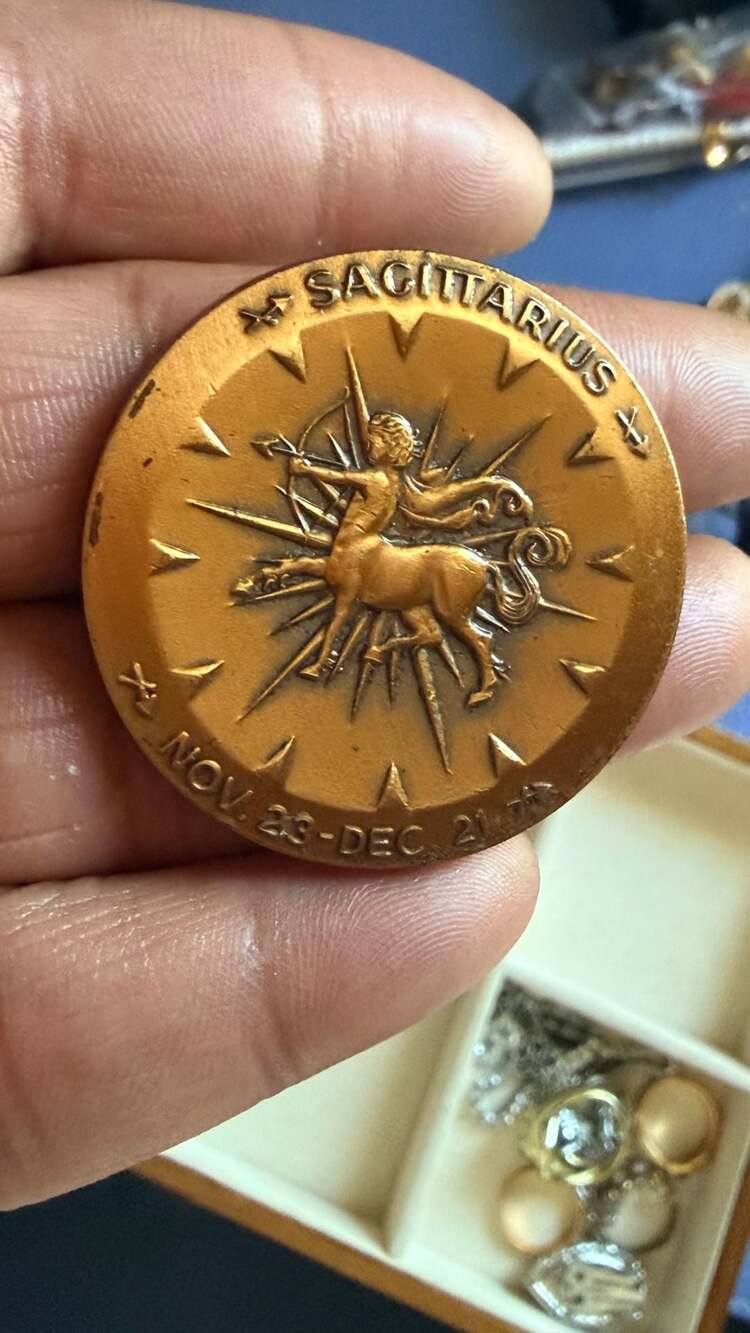 Vintage Bronze Sagittarius Zodiac Craft Piece